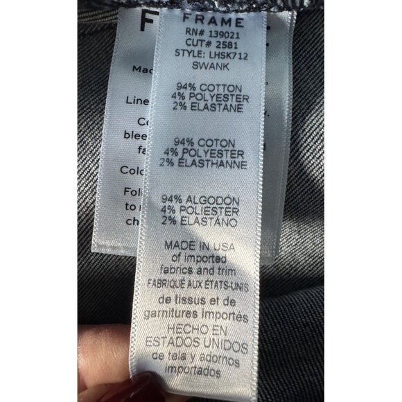 FRAME Denim Womens Sz 26 Le High Skinny Jeans Raw Hems in Swank Wash - Picture 6 of 10